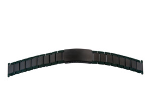 Metal strap steel 20mm black/PVD polished/matt with folding clasp straight lug