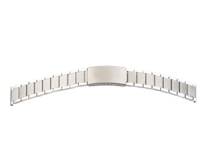 Metal bracelet steel 20mm polished/matt with folding clasp straight lug