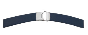 Rubber strap 22mm blue with folding clasp