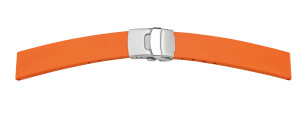 Rubber strap 20mm orange with folding clasp