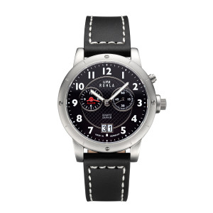 Uhren Manufaktur Ruhla - quartz wristwatch - black leather strap - special edition
