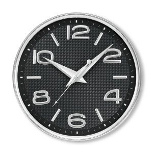 Atlanta 4533 quartz wall clock silver / black