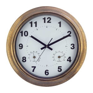 Quartz wall clock for indoor and outdoor use