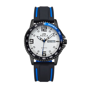 Uhren Manufaktur Ruhla - Armbanduhr Sport - schwarz-blau-weiß