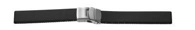 Bracelet caoutchouc 22 mm noir avec boucle déployante