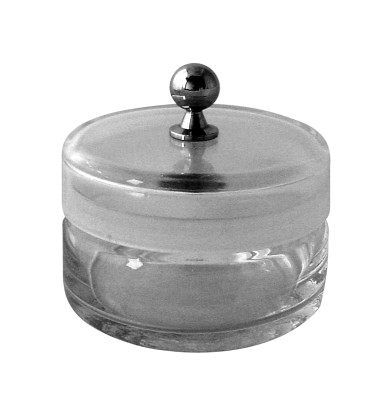 Benzinière avec couvercle rodé, bouton en laiton nickelé, Ø 60 mm