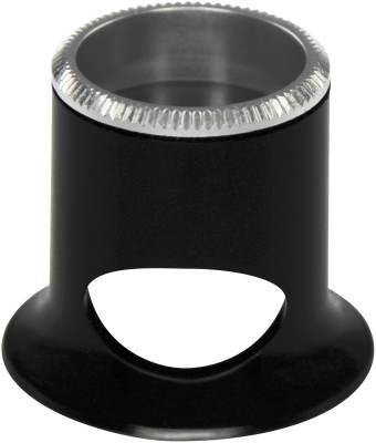 Watchmaker magnifier, black, 2.5x, bi-convex lens Bergeon