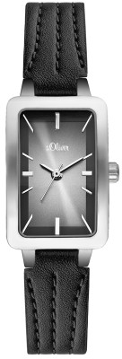 s.Oliver bracelet-montre en cuir noir SO-1889-LQ