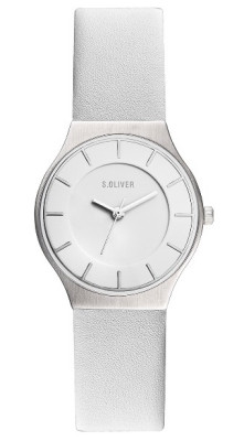 s.Oliver bracelet-montre en cuir blanc SO-2115-LQ
