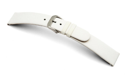 Leather strap Merano 16mm white smooth
