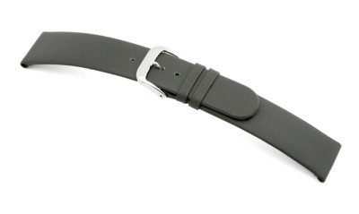 Bracelet-montre en cuir Merano 16mm gris lisse