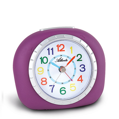 Atlanta 1966/8 purple quartz alarm clock, sweeping second