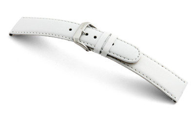 Bracelet-montre en cuir Phoenix 10mm blanc lisse