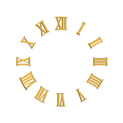 Assortiment des chiffres romains, plastique doré, L=18mm