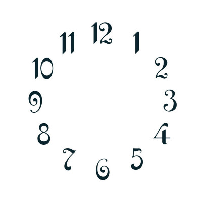 Number set Arabic numerals Brass black L=20mm