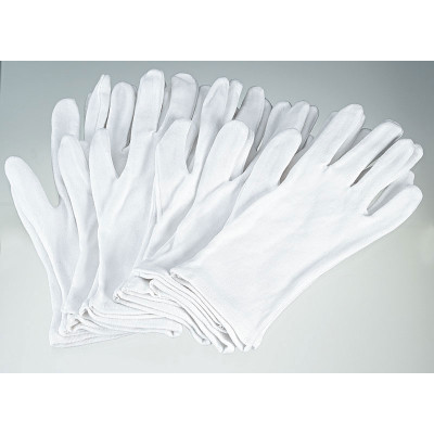 Cotton Gloves, size 10, 12 pairs