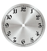 Number face Alu silver matt with arabic numbers for home and house clocks Ø: 197mm