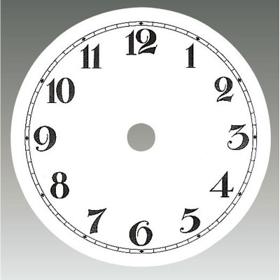 Number face Alu white varnished with arabic numbers black for home and house clocks Ø: 108mm