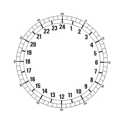 24 hours dial, aluminium, arabic numerals, Ø 185 mm