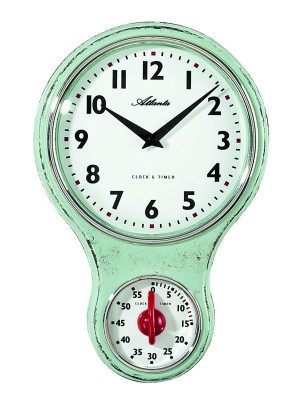 Atlanta 6124/6 Atlanta kitchen clock nostalgia green with timer