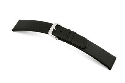 Bracelet-montre en cuir Merano 22mm noir lisse