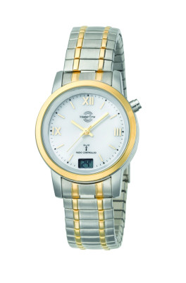 Radio controlled watch bicolor Ø 34mm, white dial