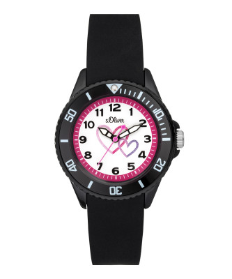 s.Oliver horlogenbandje silicone zwart SO-3633-PQ