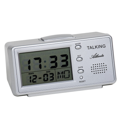 Atanta 6737 talking alarm clock silver