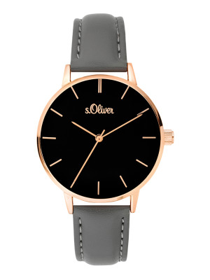 s.Oliver imitatieleer horlogebandje grijs SO-3646-LQ