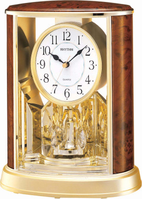 Rhythm 7724/20 brown7 gold carriage clock/ table clock quartz