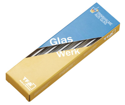 Rietjes van glas, Ø 8 mm, lengte 15 cm