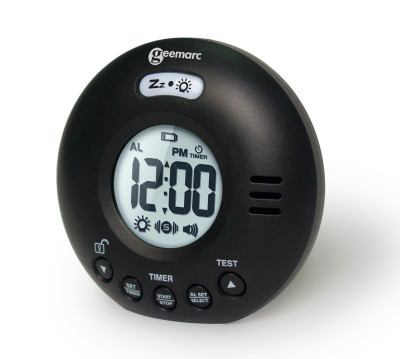 Alarm clock for deep sleeping people, extra loud, black