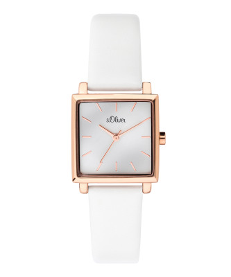 s.Oliver SO-3709-LQ Synthetic leather strap white