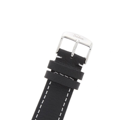 SELVA Montre-bracelet d'homme »Carlos« - cadran blanc - avec vintage-bracelet en cuir