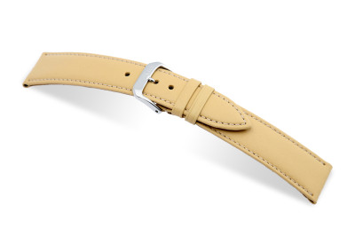 SELVA bracelet en cuir pour changer facilement 24mm sable avec couture - MADE IN GERMANY