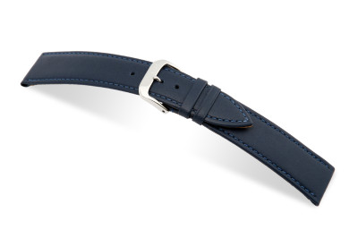 SELVA leather strap for easy changing 14mm ocean blue with seam - MADE IN GERMANY