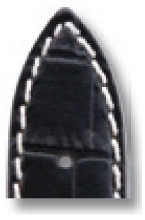 Leather strap Saboga 24mm black with alligator embossment