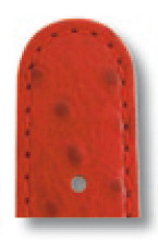 Lederband Dundee 14mm rood met Struisvogelprint