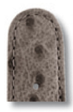 Lederband Dundee 18mm grijs met Struisvogelprint