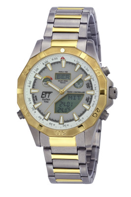 EXCLUSIEVE SET MET GRATIS REISETUI: Eco Tech Time Solar Drive Tijdsein gestuurd Alaska horloge Wereld timer - EGT-11358-55M