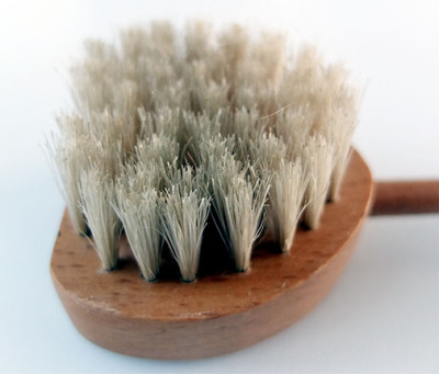 Scratch brush with natural bristles