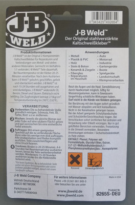 J-B Weld Original cold welding adhesive, 2x28.4g
