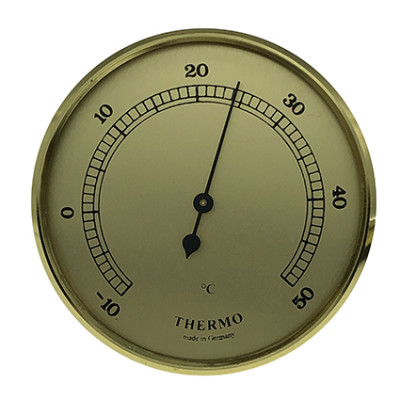 Thermometer inbouw weerinstrument Ø 85 mm, goudkleurig