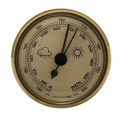 Barometer inbouw weerinstrument Ø 85 mm, goudkleurig