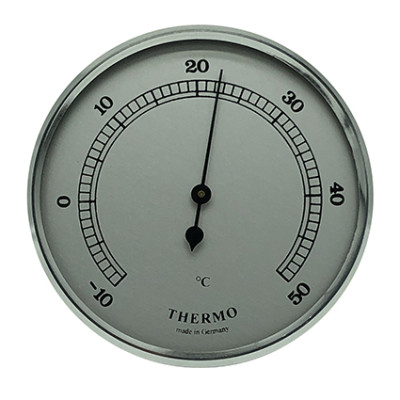 Thermometer inbouw weerinstrument Ø 85 mm, zilverkleurig