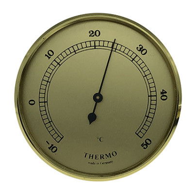 Thermometer inbouw weerinstrument Ø 65 mm, goudkleurig