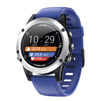 Fitness tracker with blue silicone strap