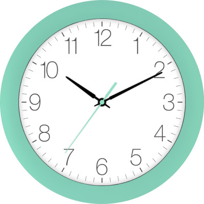 Horloge murale radiofréquence vert-turquoise