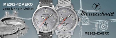 MESSERSCHMITT Aero met echt vliegtuigplaatwerk - elk horloge is uniek