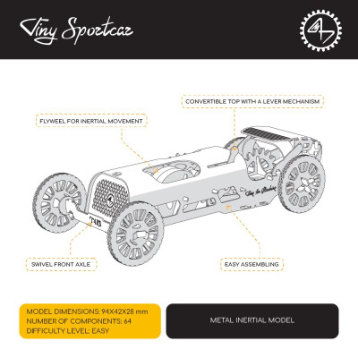 TIME FOR MACHINE functionele bouwset Tiny Sportscar